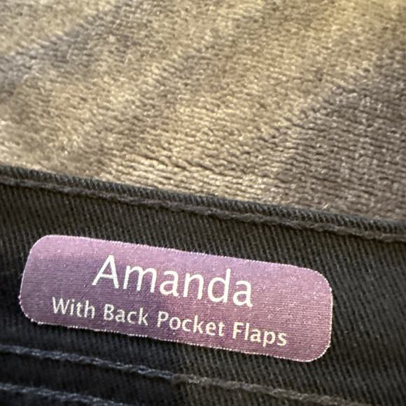 Gloria Vanderbilt-Amanda Jeans Womens with Back Pkt Flaps-Size 12 Average-Black - Picture 6 of 13